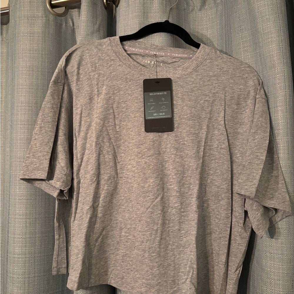 Fabletics Heather Gray Short Sleeve Tee